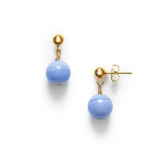 Float Øreringe, Blue Lace Agate
