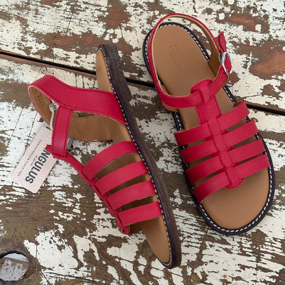 Sandal Med Aben Tå Og Spændelukning, Red