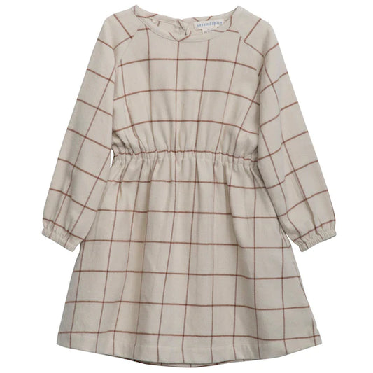 Brushed Dress, Chocolatechecks