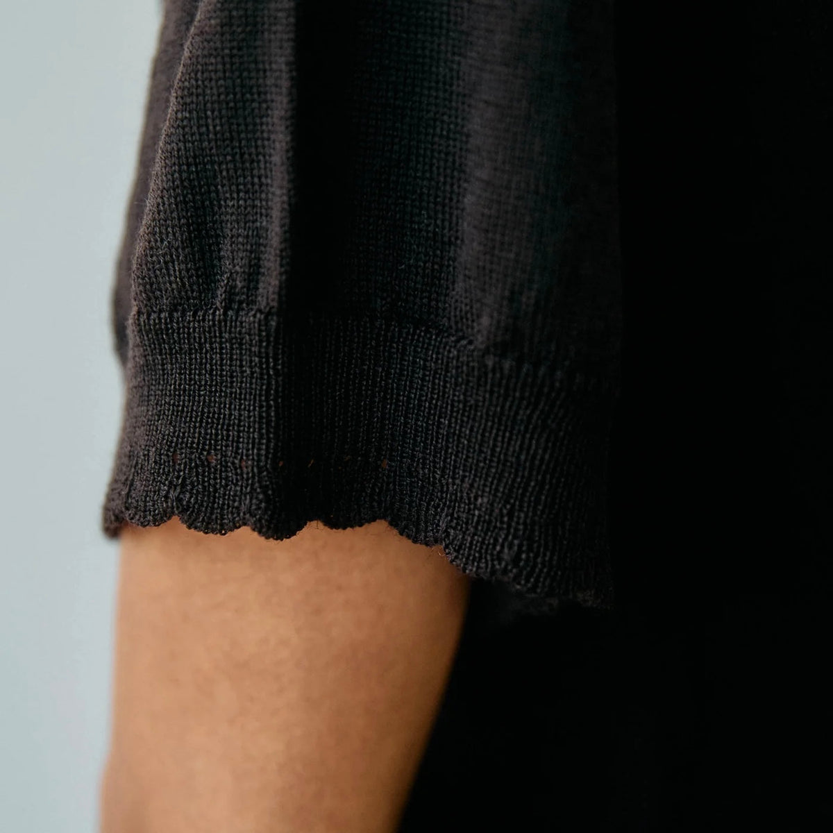 Anna Wool SS Tee, Espresso