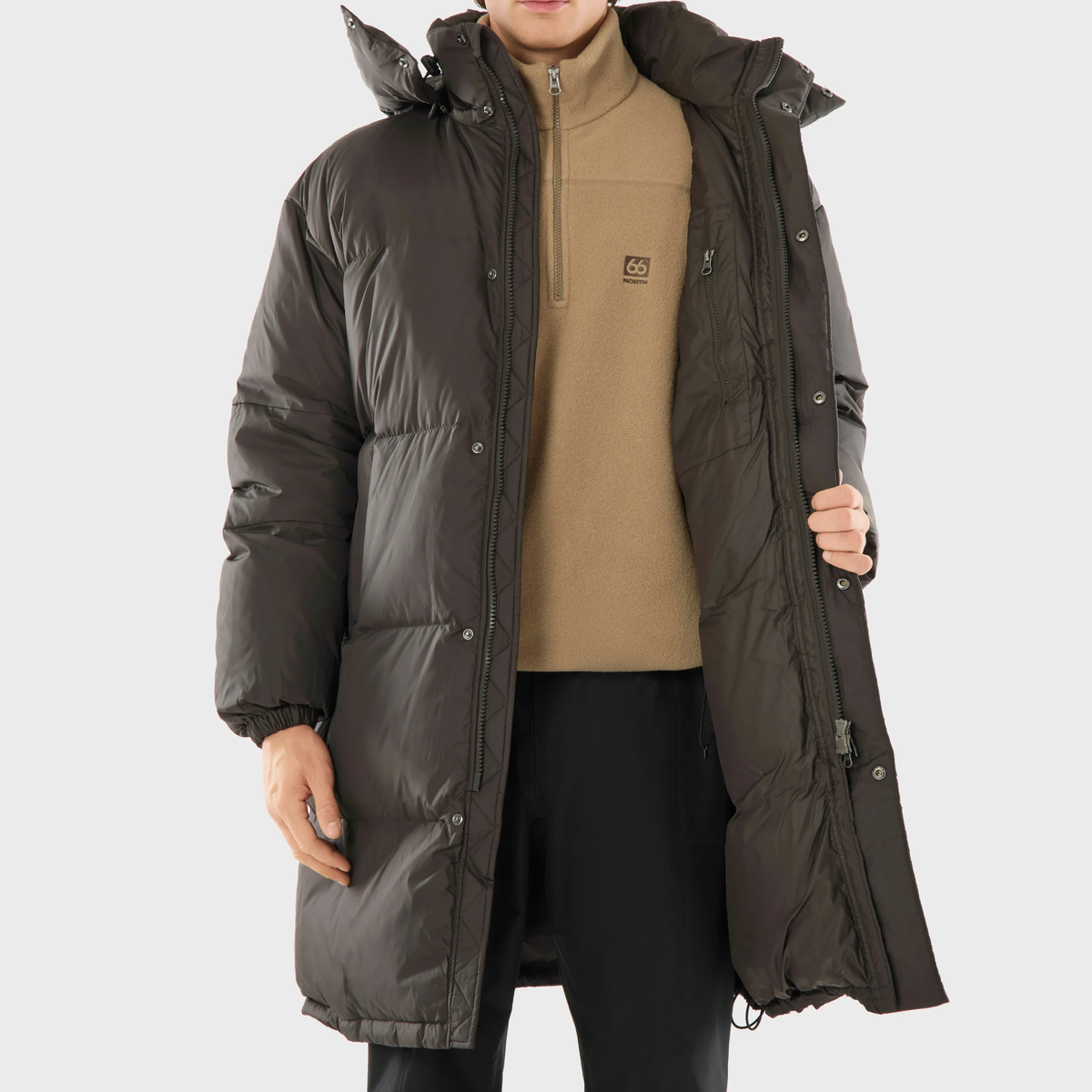 Dyngja Down Coat, Licorice