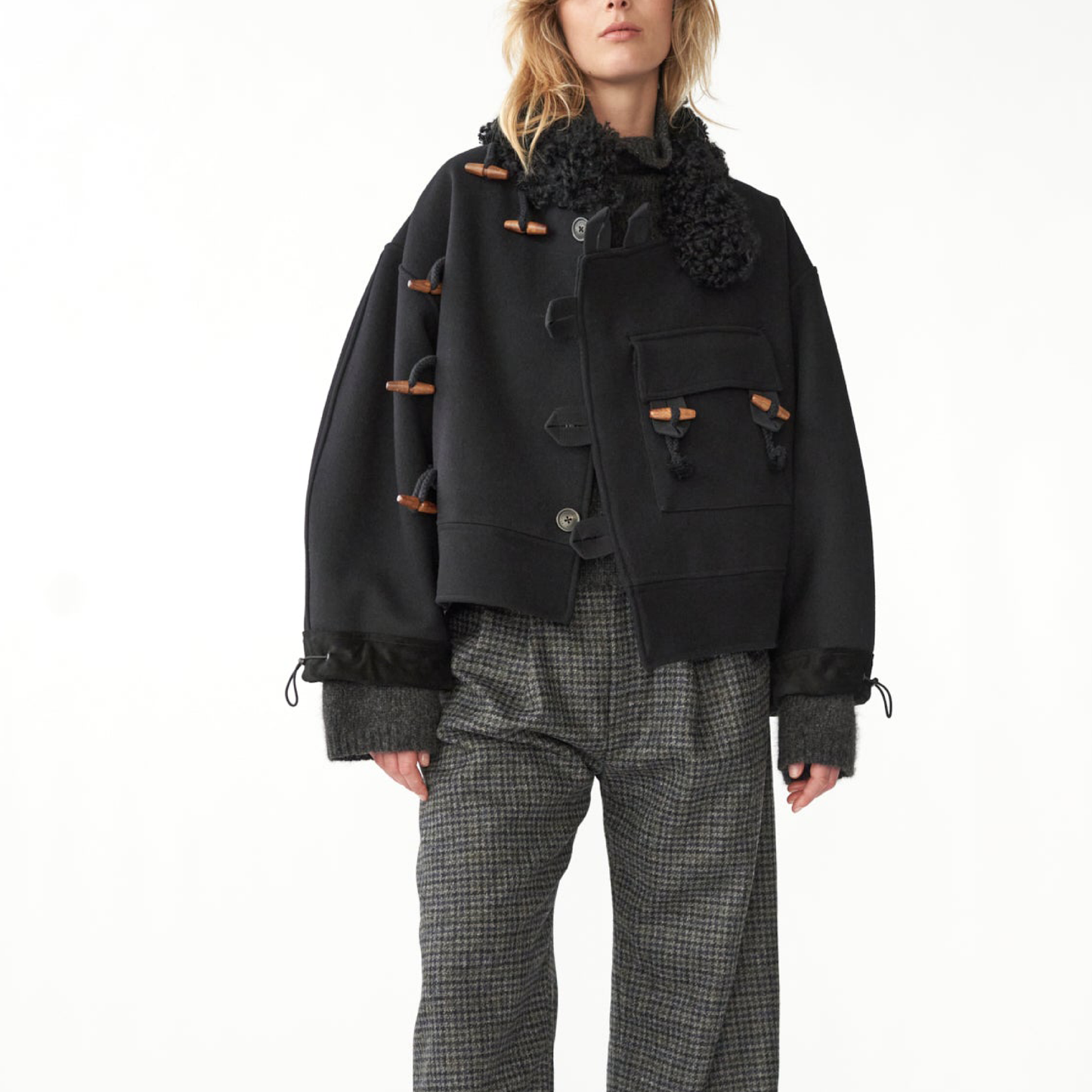 Hainsworth Wool Officer Jacket, Black