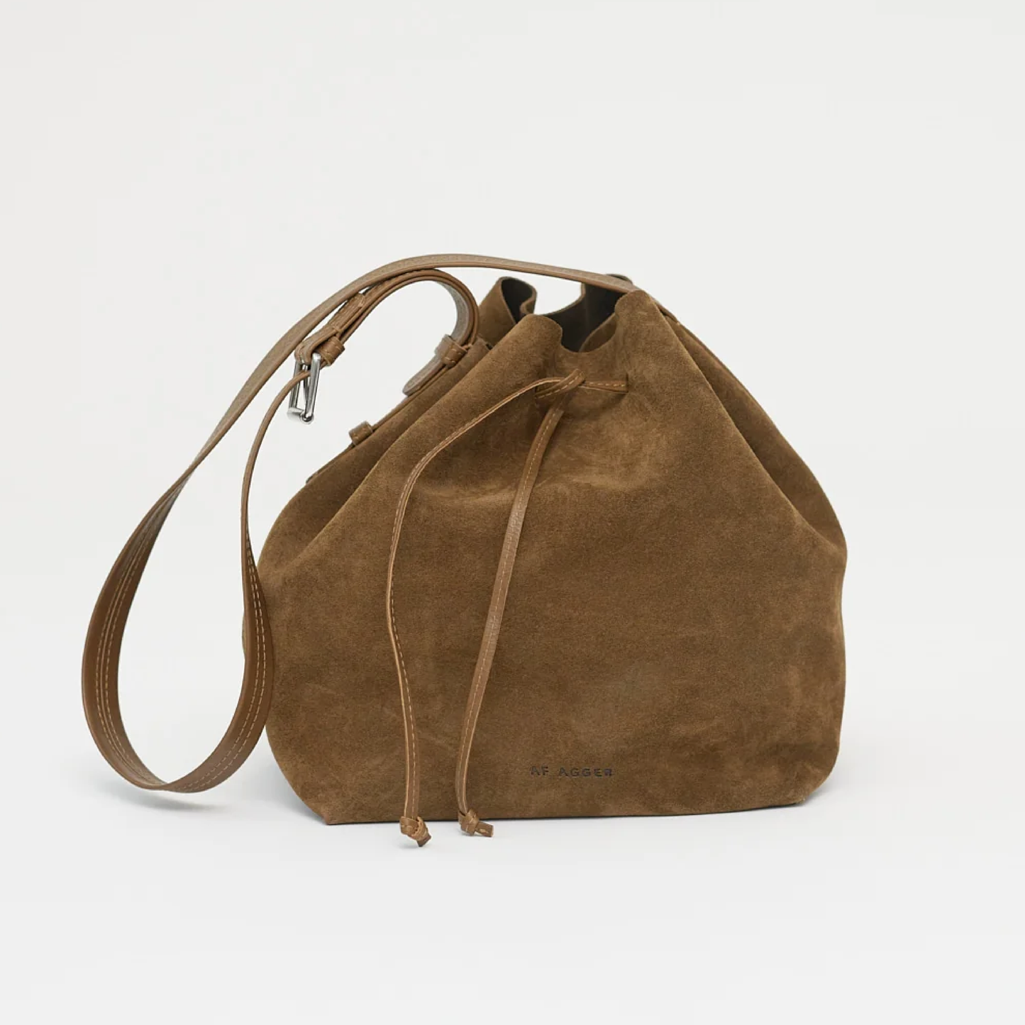 Crosta Bucket Bag, Brown Suede