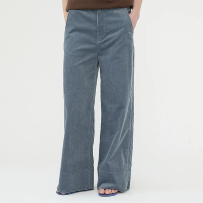Corduroy Wide Pants, Dove Blue