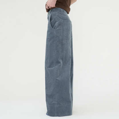 Corduroy Wide Pants, Dove Blue