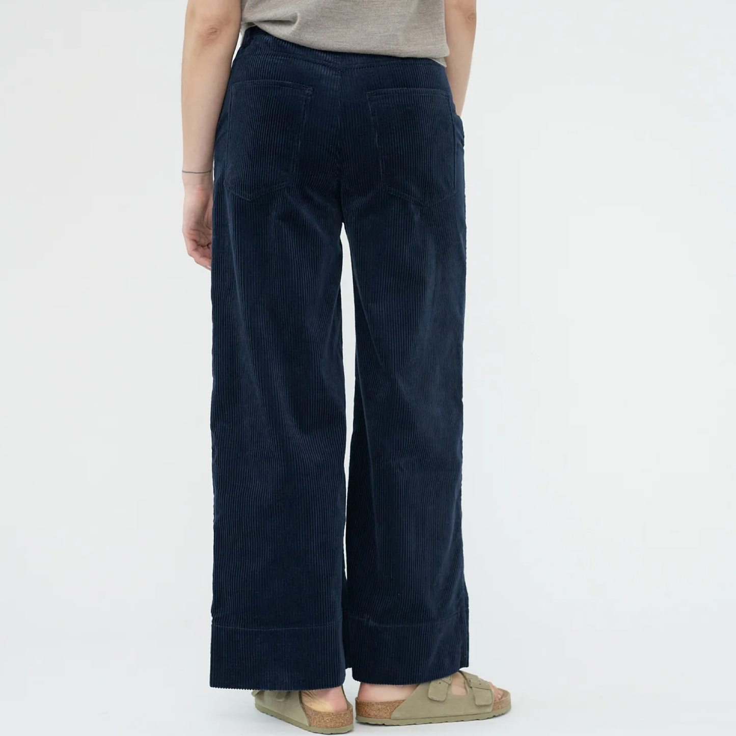 Corduroy Wide Pants, Navy