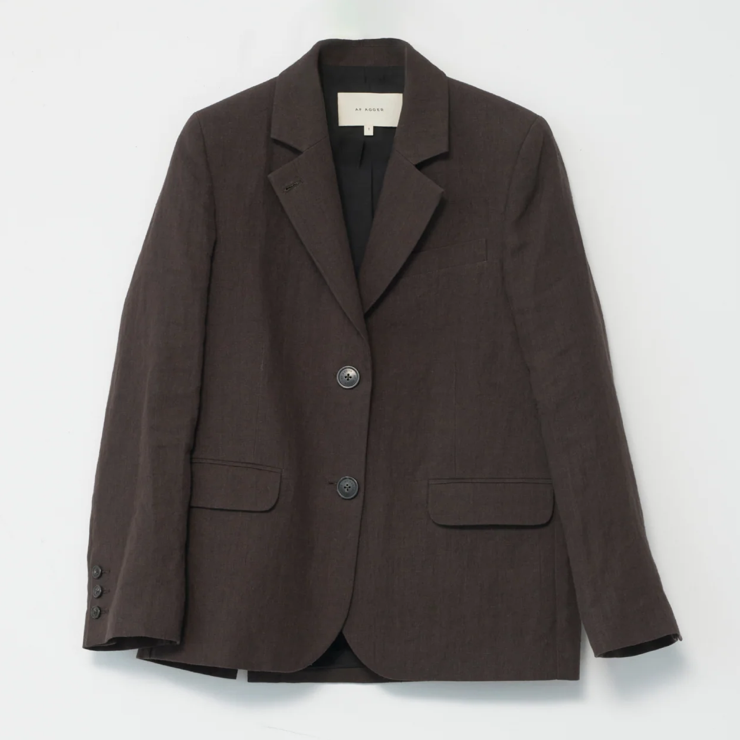 Linen Straight Blazer, Brown