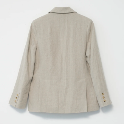 Linen Straight Blazer, Nature