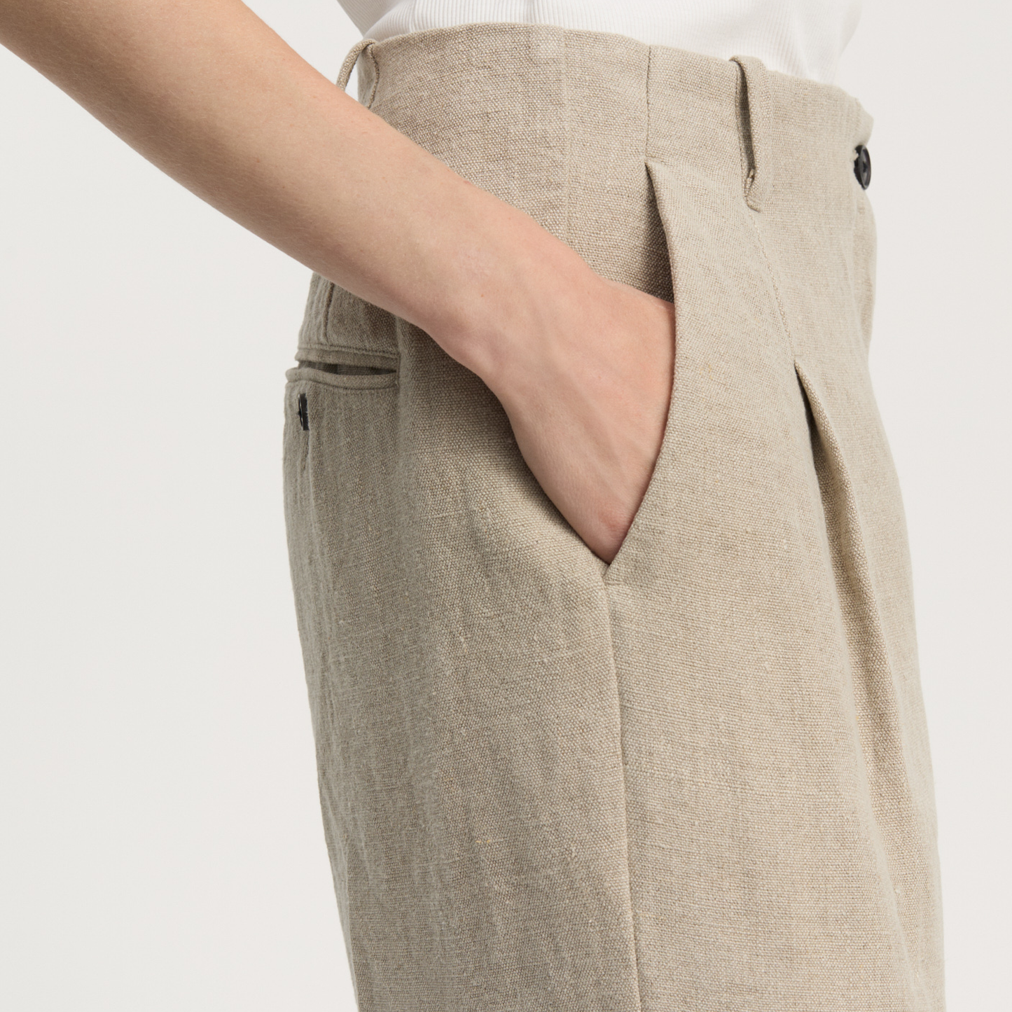 Willy Shorts Heavy Linen, Pure Natural