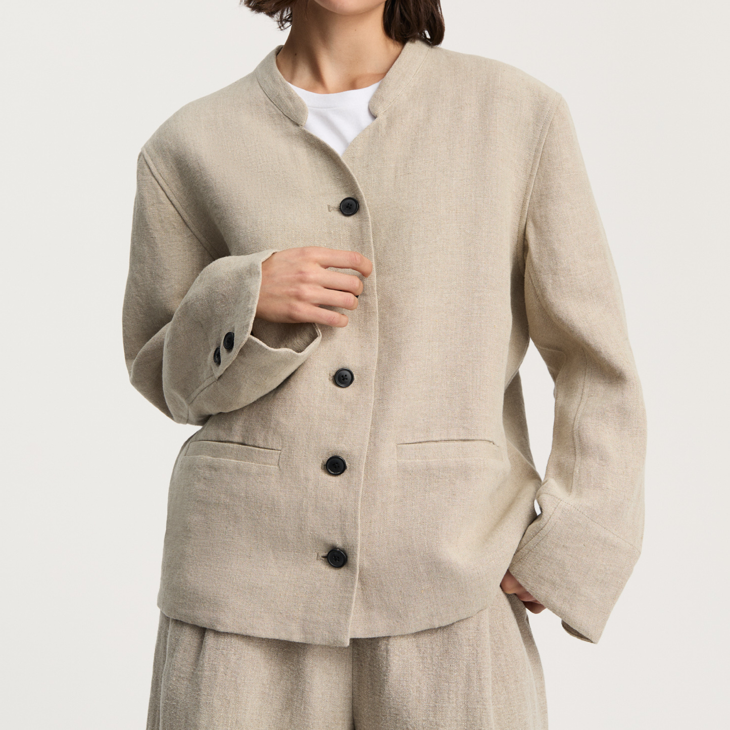 Angela Jacket Heavy Linen, Pure Natural