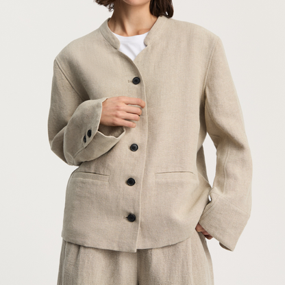 Angela Jacket Heavy Linen, Pure Natural