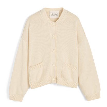 Cobe Cotton Cardigan, Pure Ecru