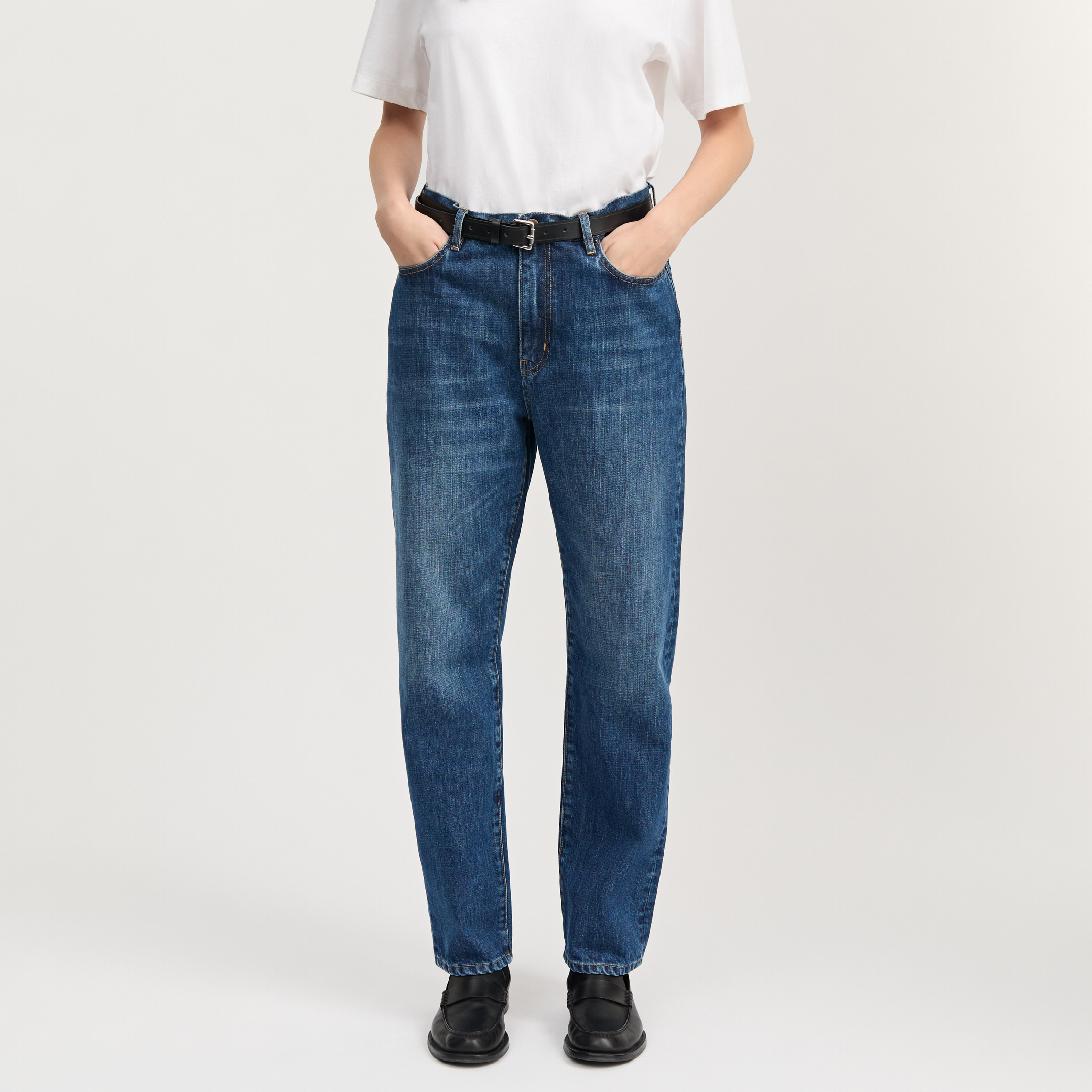 Collin Midwaist Relaxed Jeans, Worn Blue
