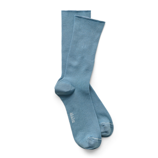 Cotton Rib Socks, Opal Blue