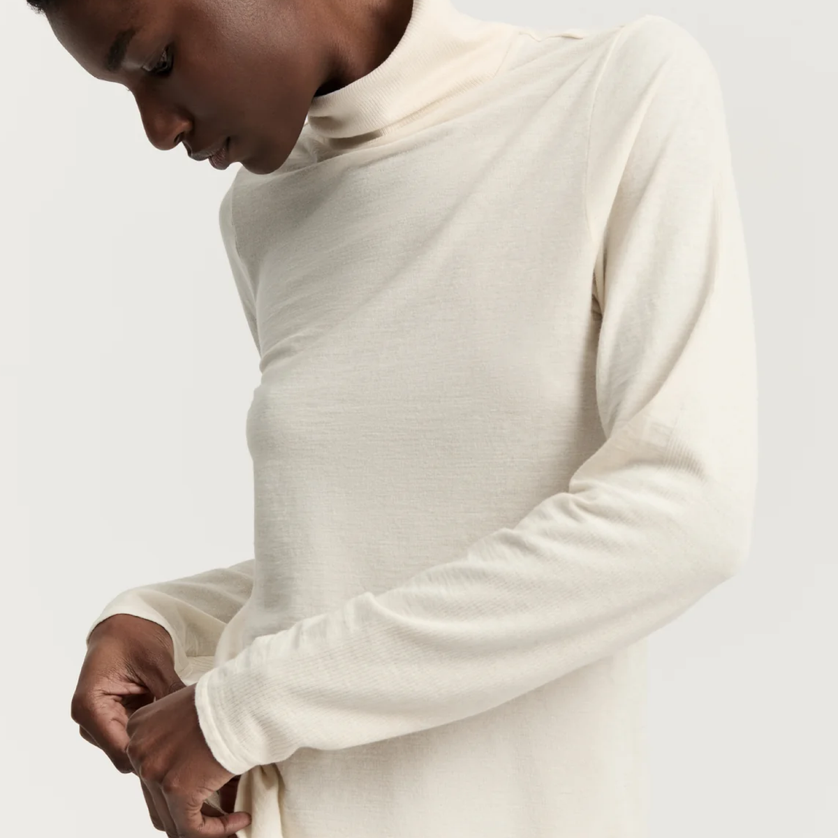 Gentle Turtleneck, Pure Ecru