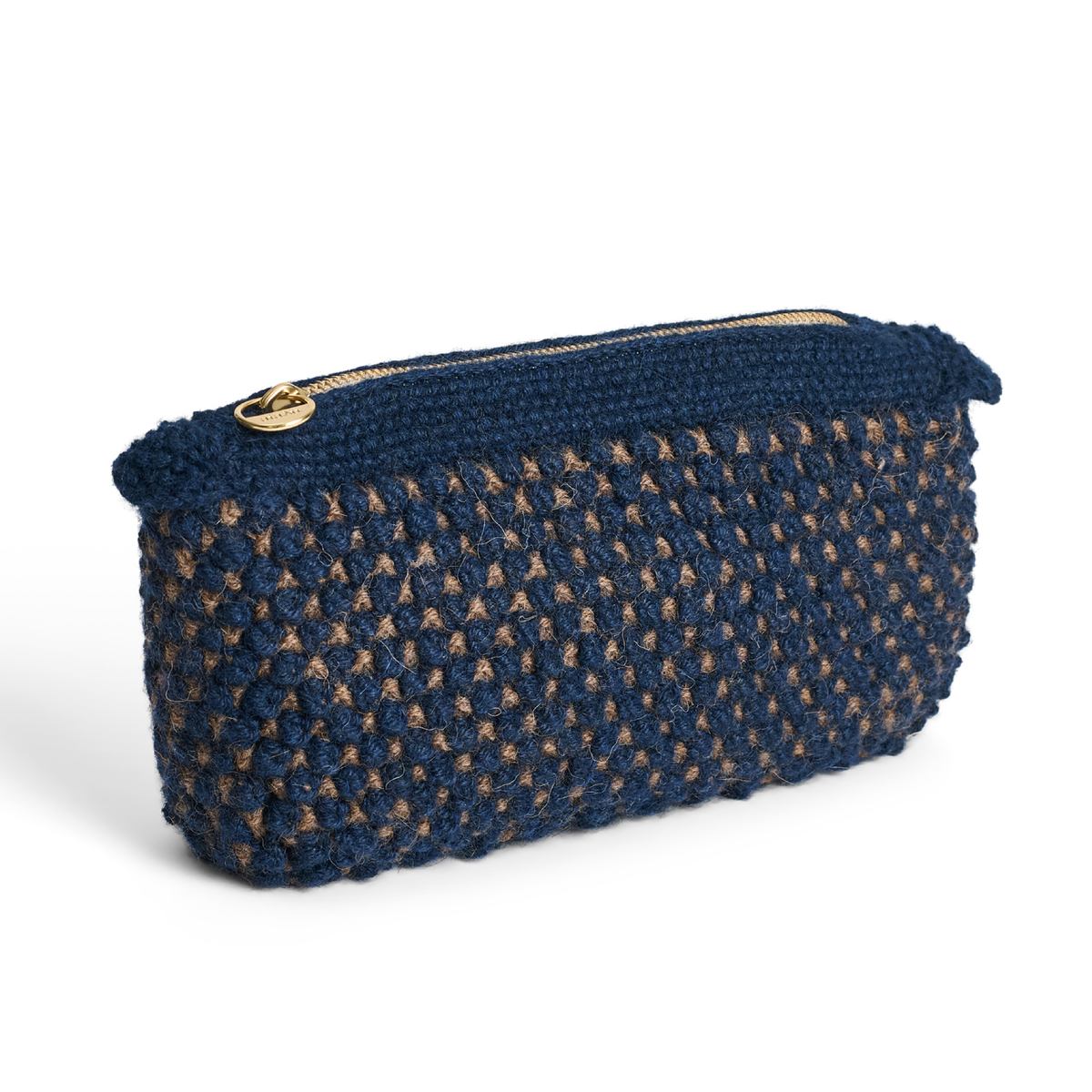 Helen Classic Clutch, Mix Navy/Brown