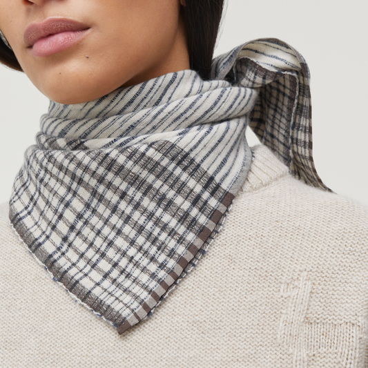 Risa Cashmere Tørklæde, Mix Navy