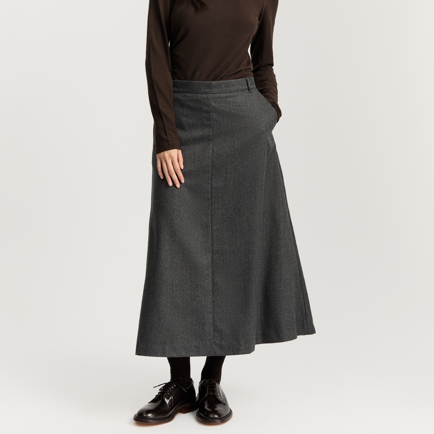 Stella Skirt Fine Wool, Dark Grey