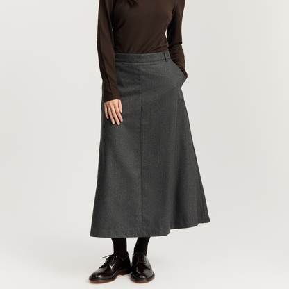 Stella Skirt Fine Wool, Dark Grey