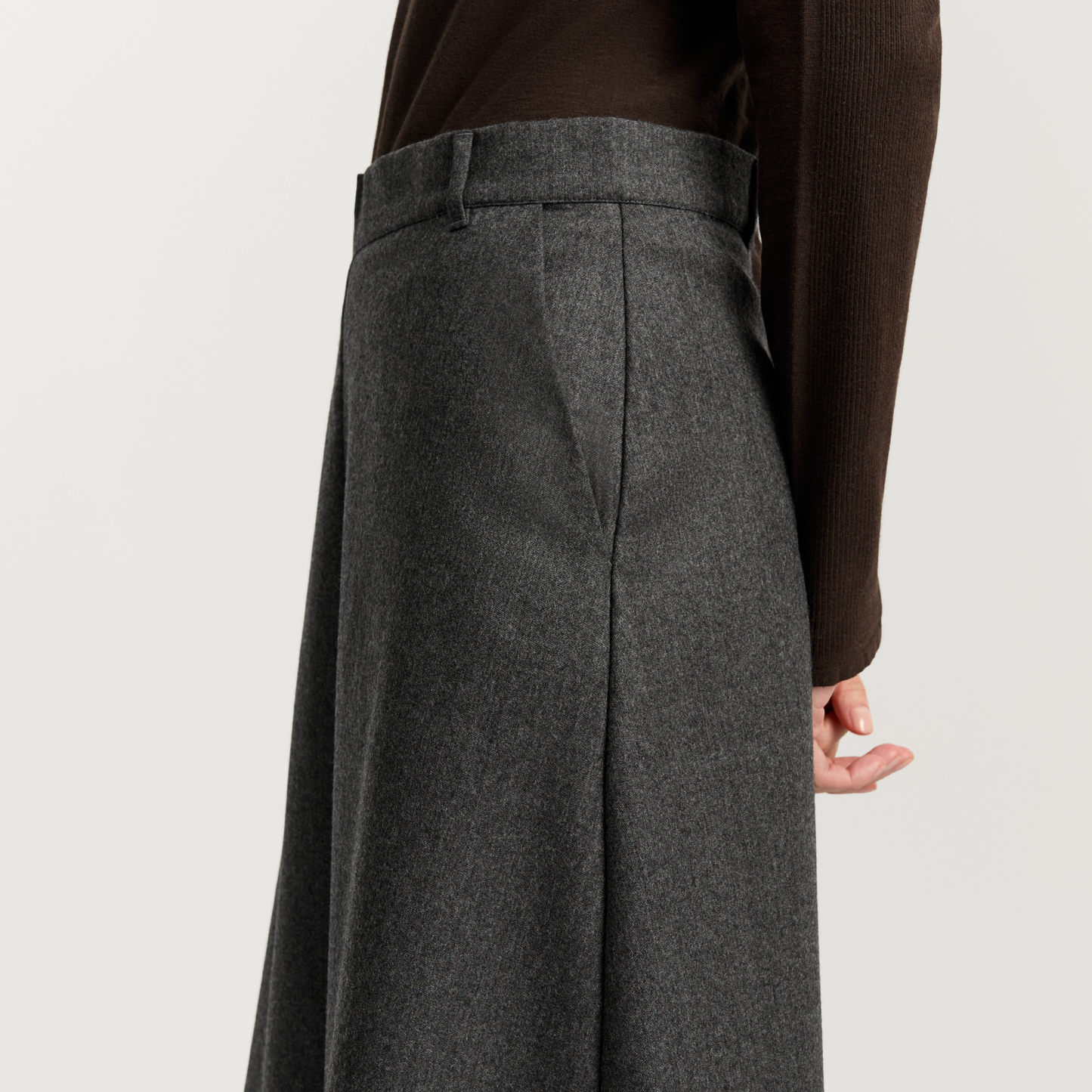 Stella Skirt Fine Wool, Dark Grey