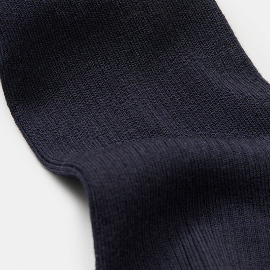 Wool Rib Socks, Navy