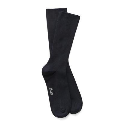 Wool Rib Socks, Navy