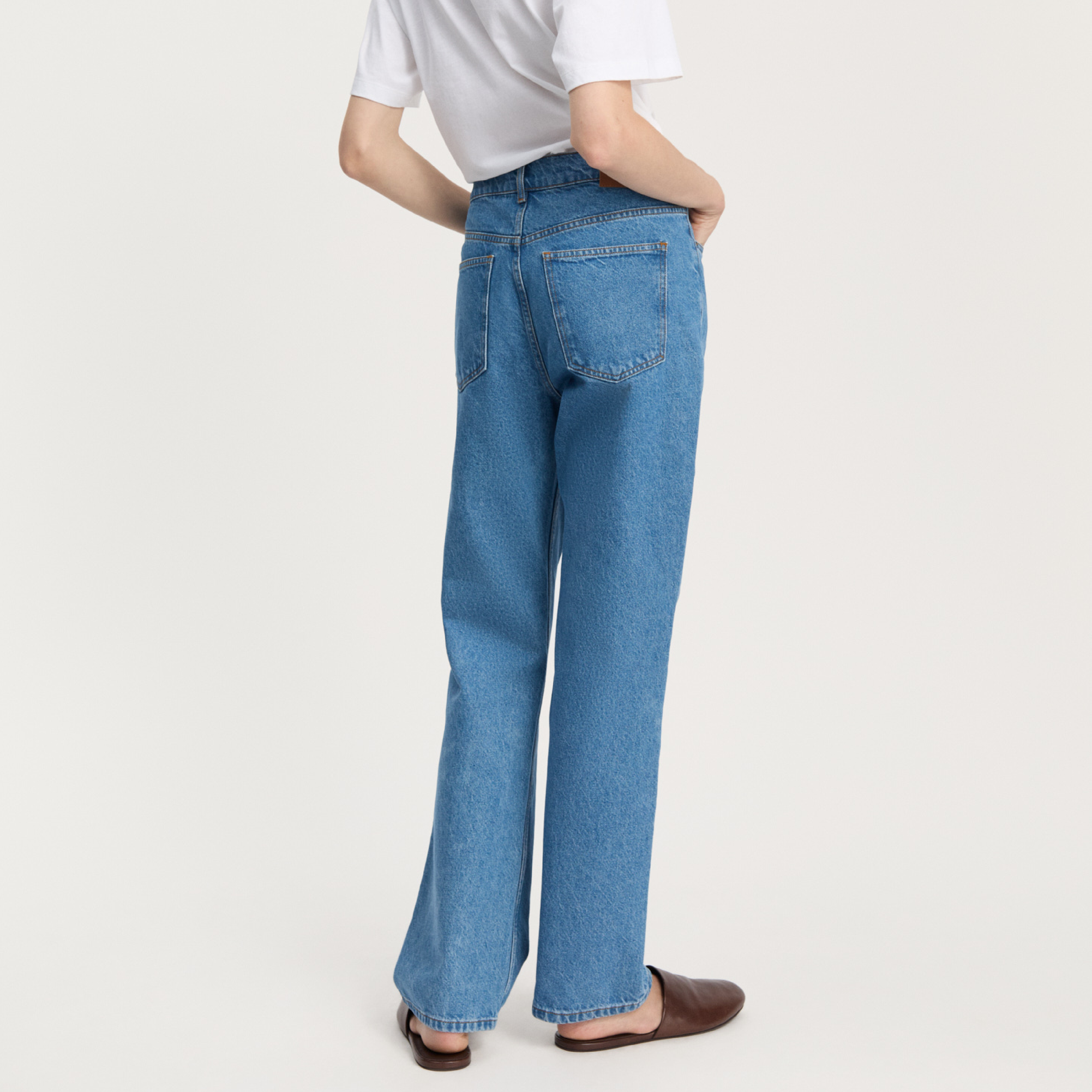 Cooper Highwaist Straight Jeans, Clear Blue