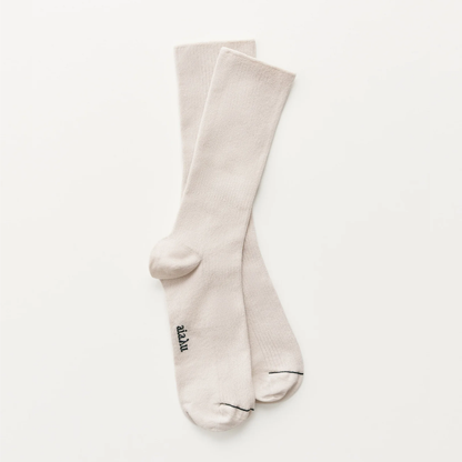 Cotton Rib Socks, Milk