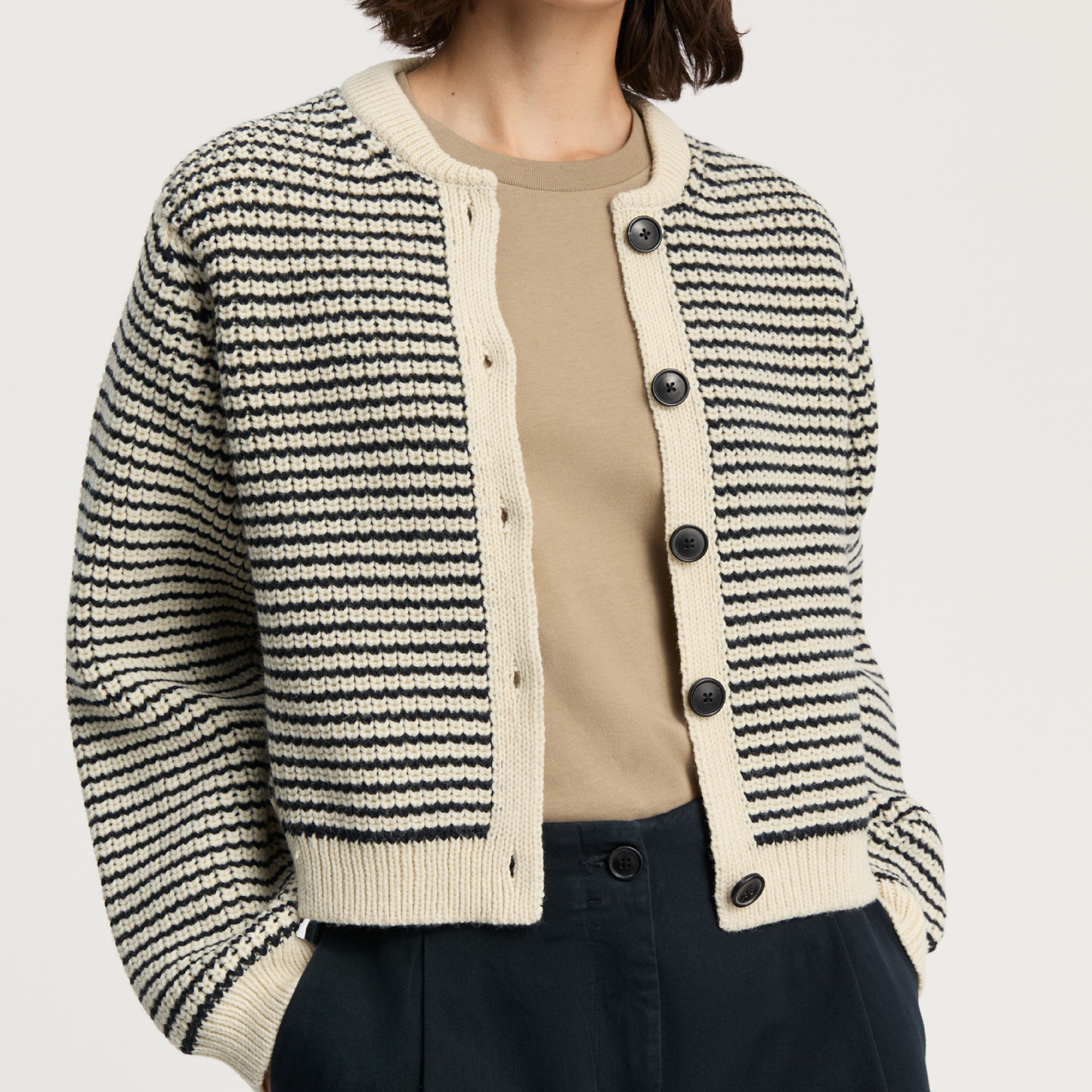 Shiva Cardigan, Mix Black Navy