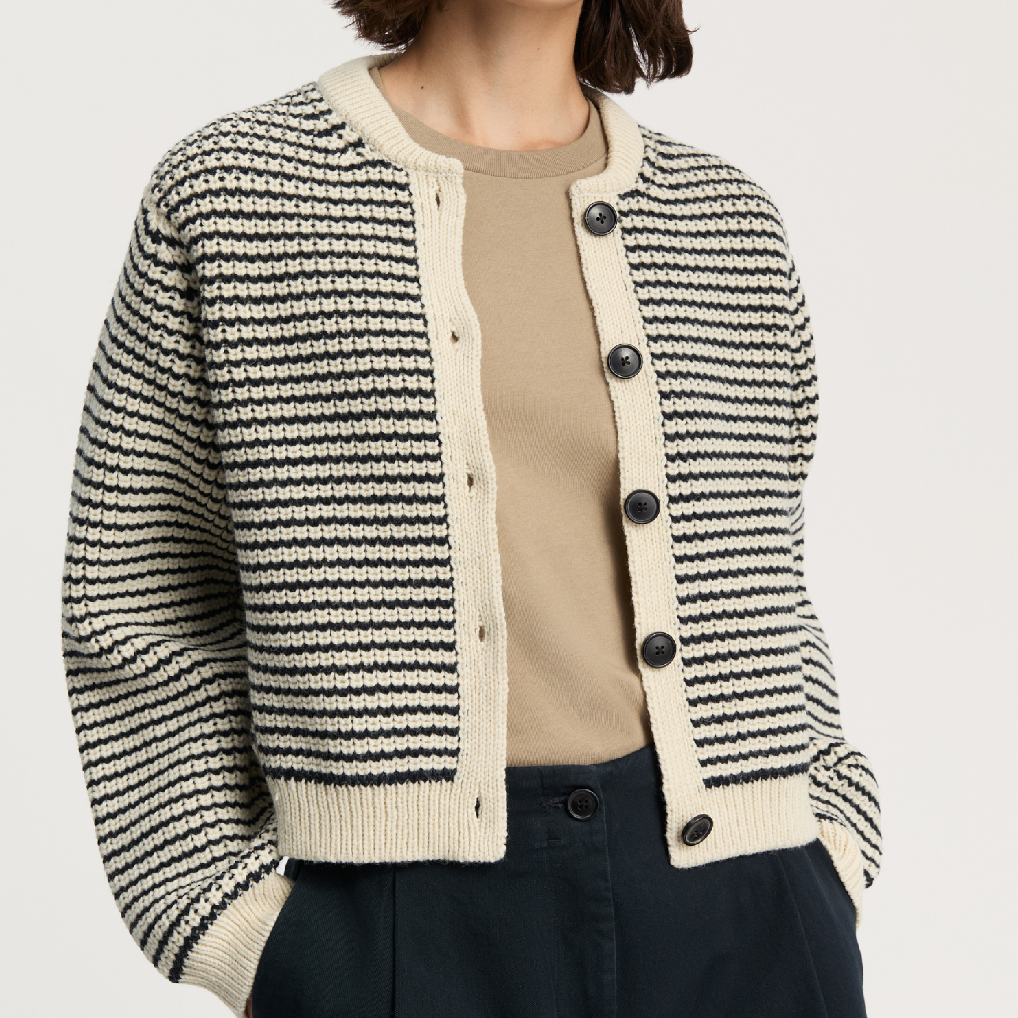 Shiva Cardigan, Mix Black Navy