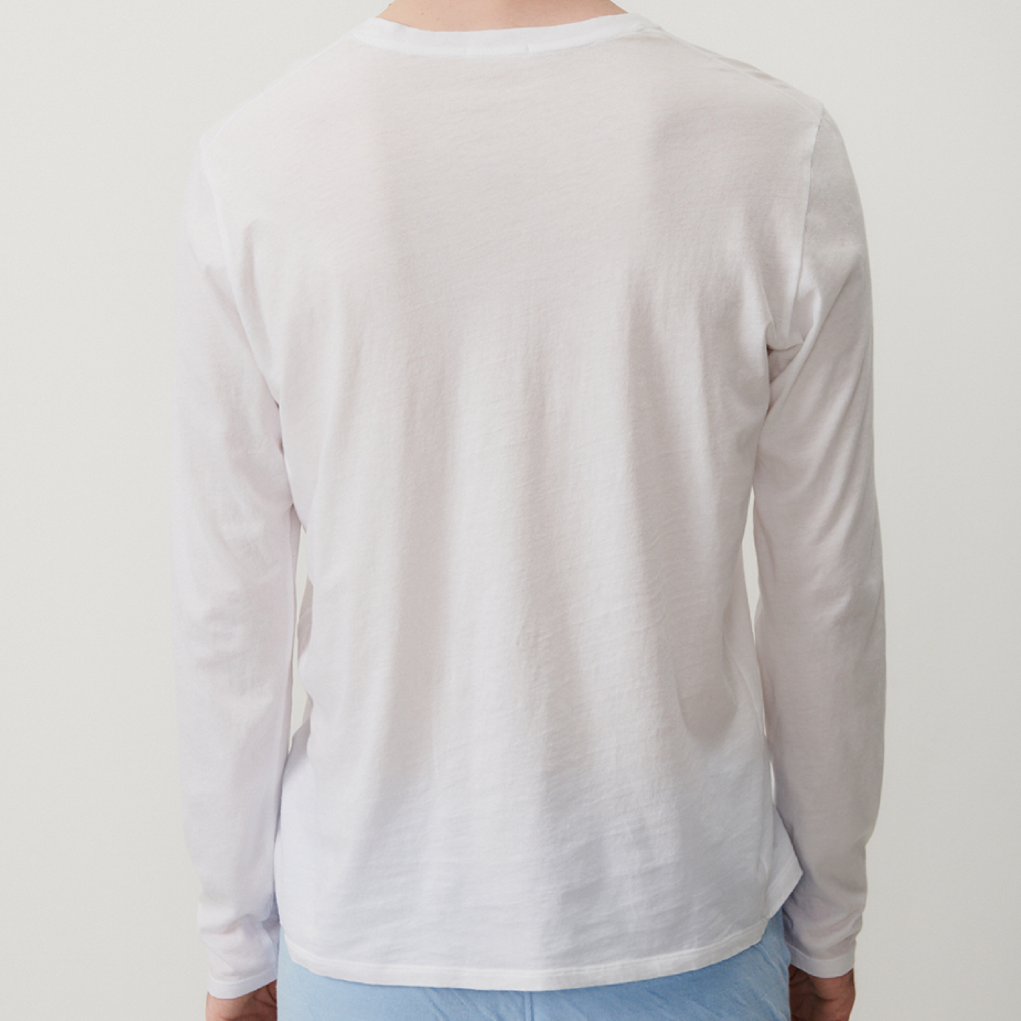 Decatur Men Langærmet T-Shirt, Blanc