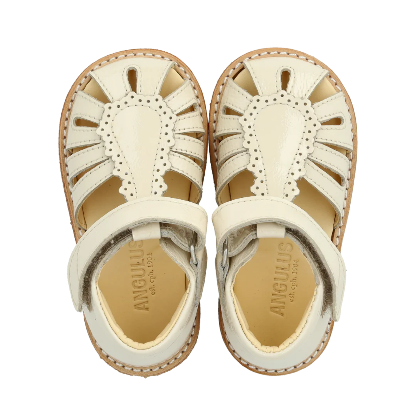 Begynder Sandal Med Velcrolukning, Buttermilk
