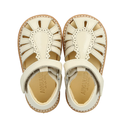 Begynder Sandal Med Velcrolukning, Buttermilk