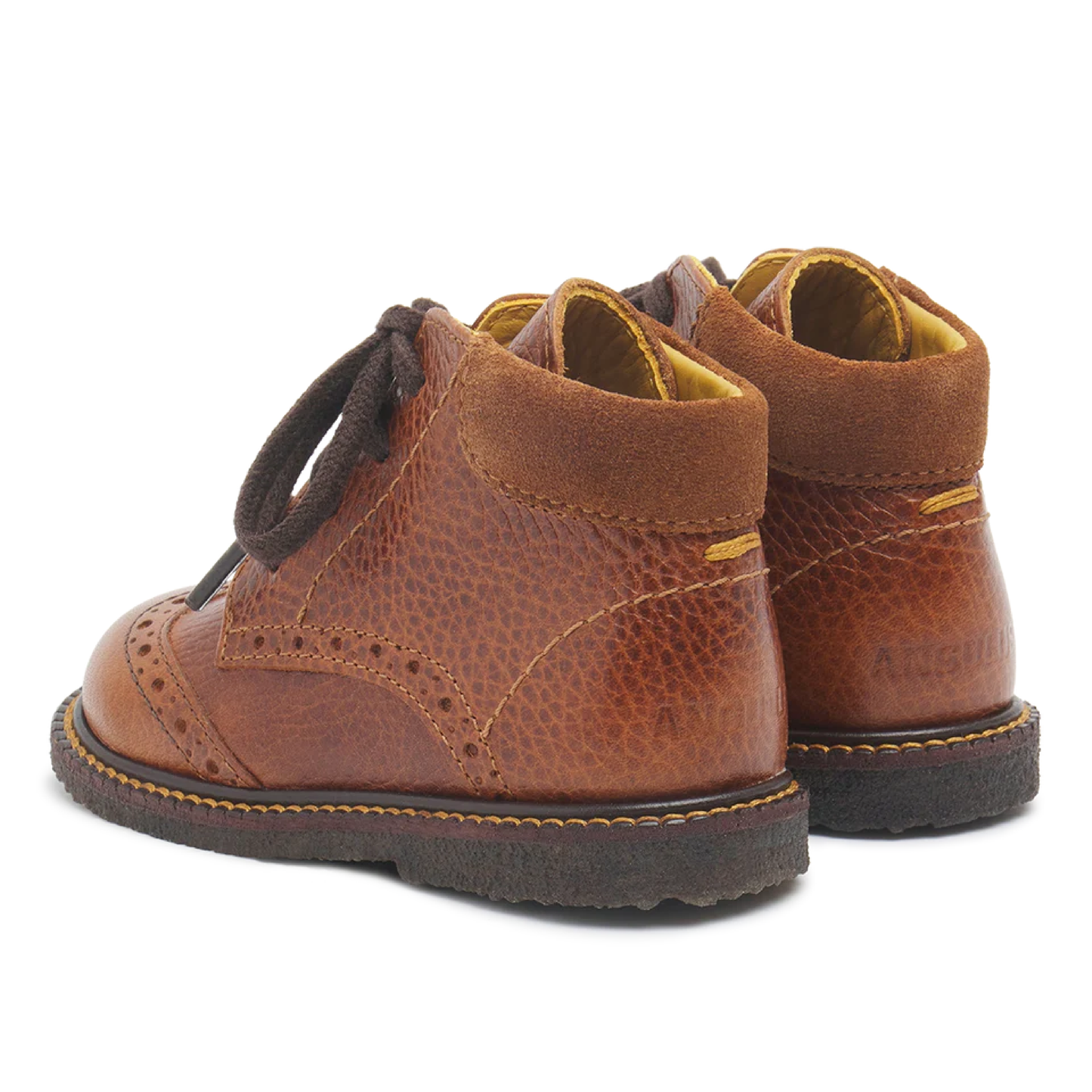 Klassisk Begyndersko Med Brogue Detaljer, Cognac