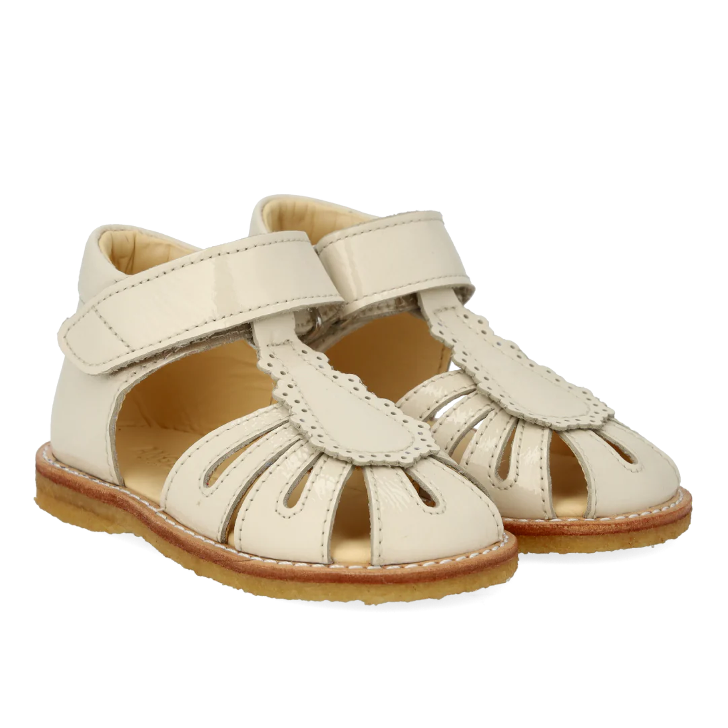 Begynder Sandal Med Velcrolukning, Buttermilk