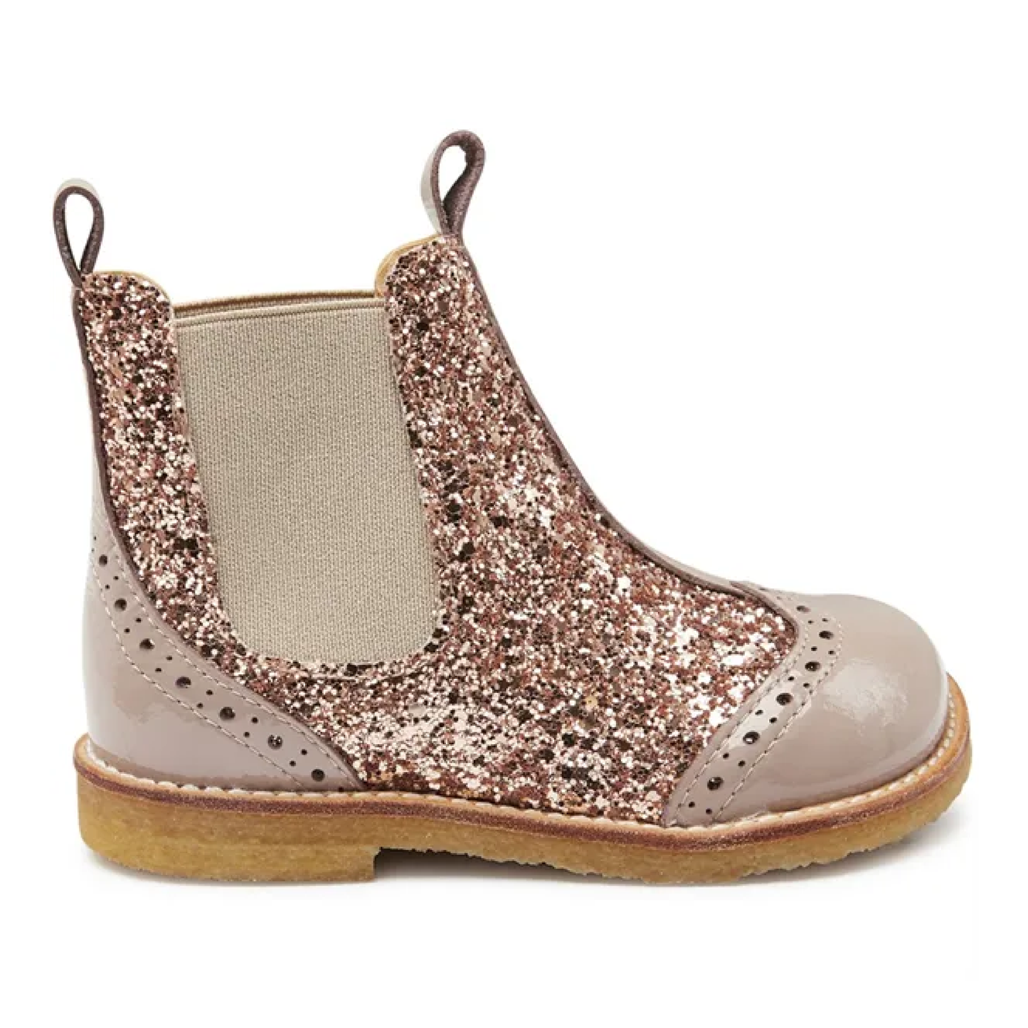 Chelsea Boot With Glitter, Dusty Almond