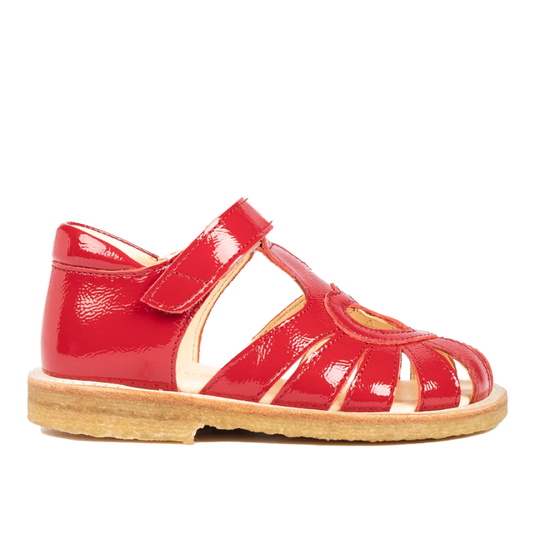 Hjertesandal Med Velcrolukning, Dark Red