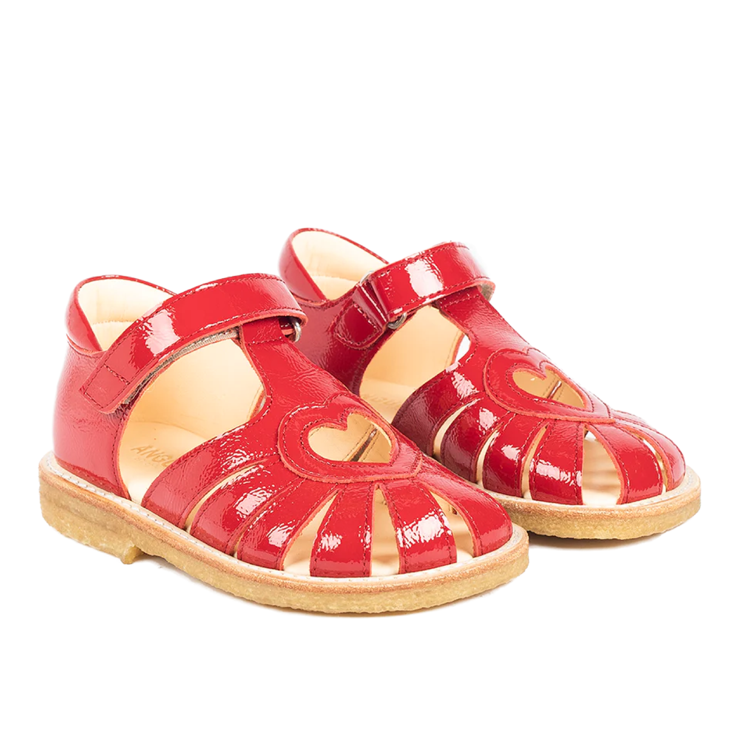 Begynder sandal med velcrolukning, Dark Red