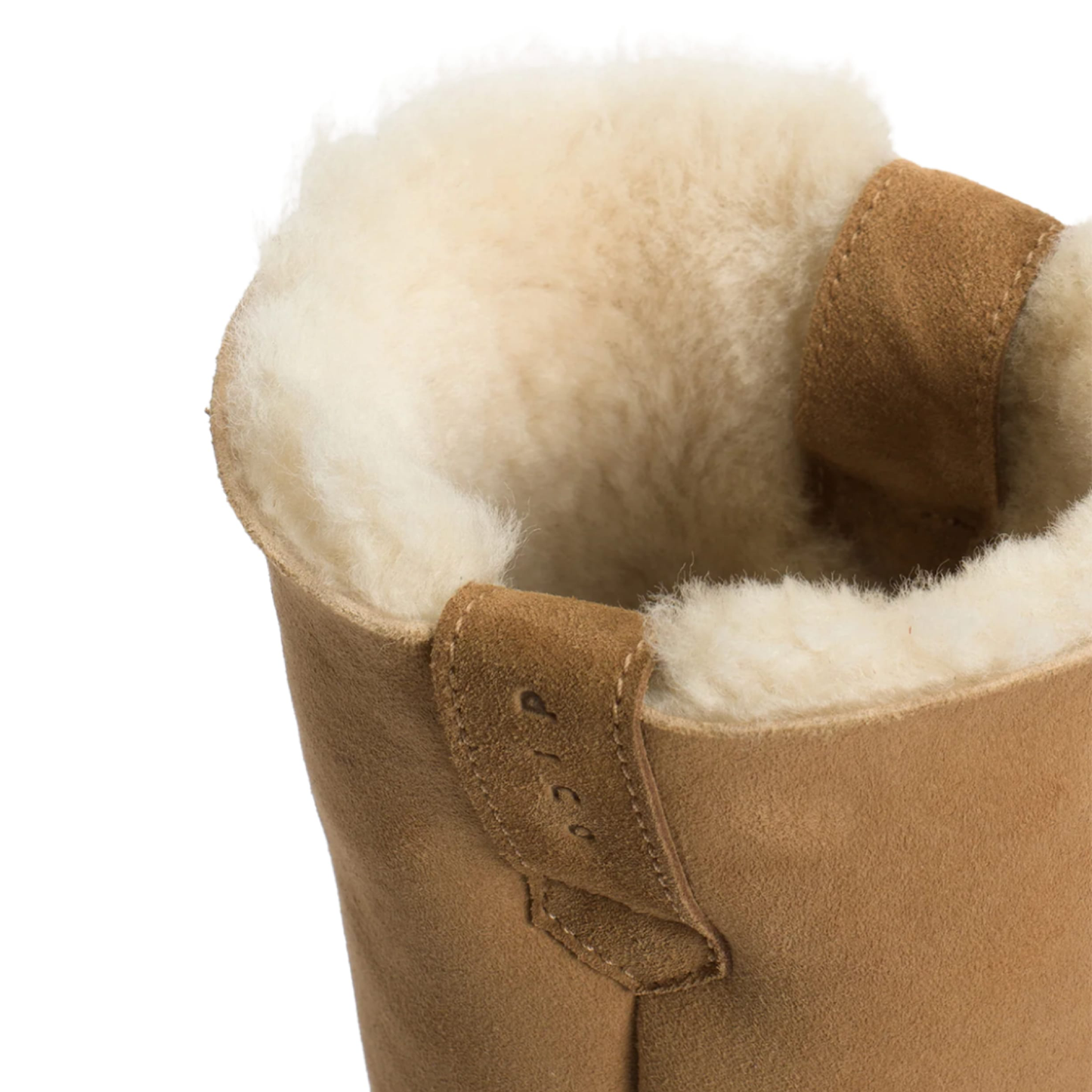 Ann Calf Suede & Shearling Støvle, Light Tan