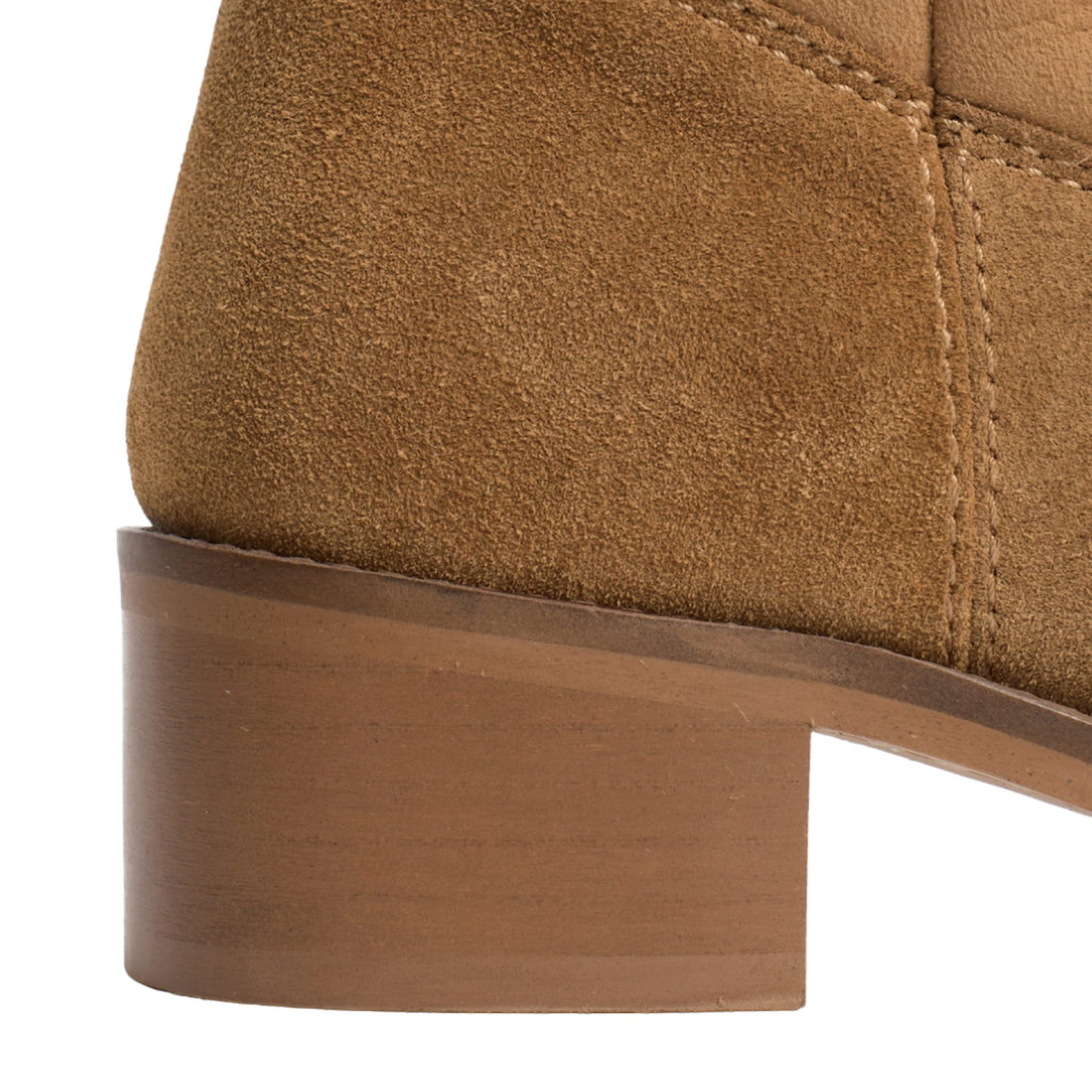 Ann Calf Suede & Shearling Støvle, Light Tan