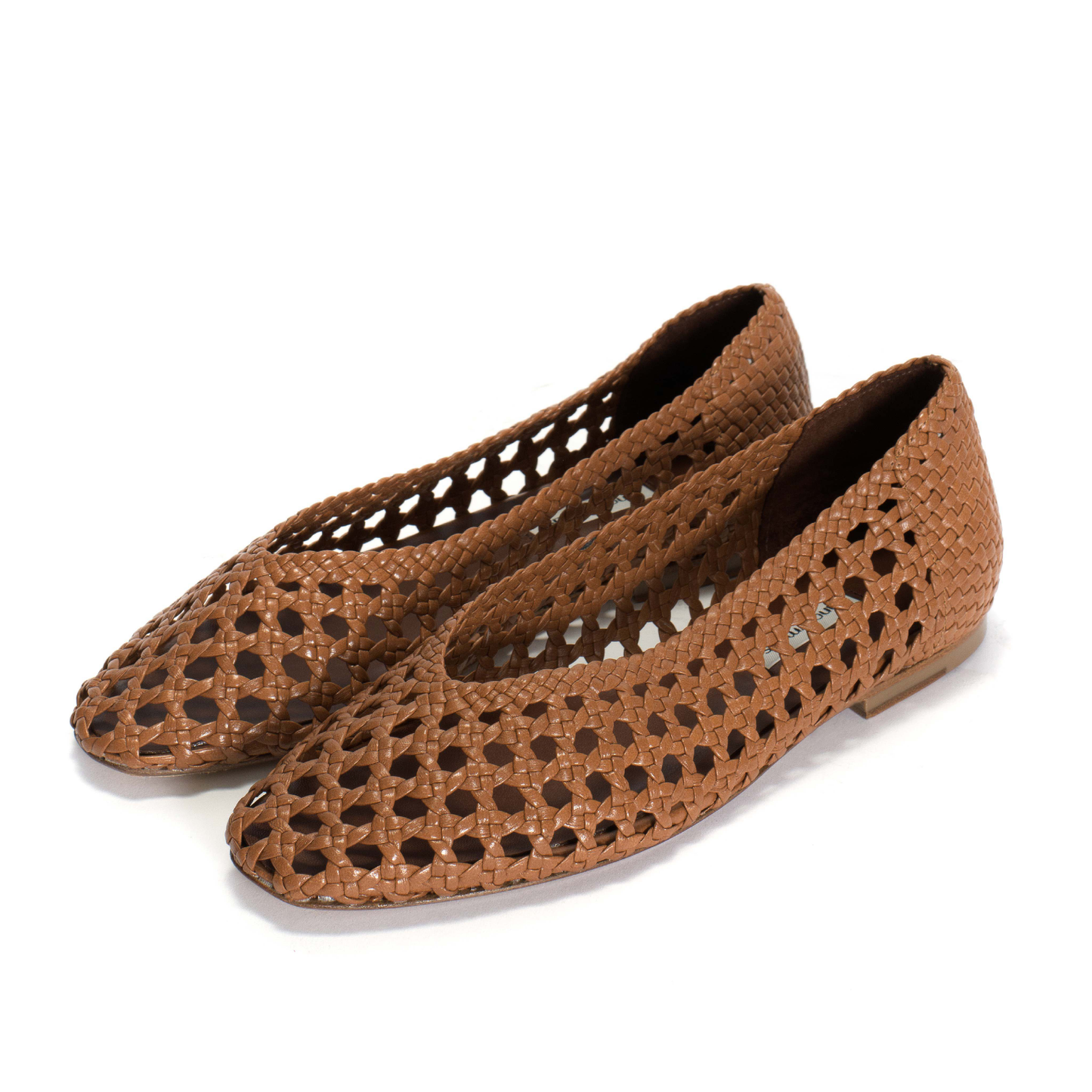 Sessi Hand-braided Ballerina, Caramel
