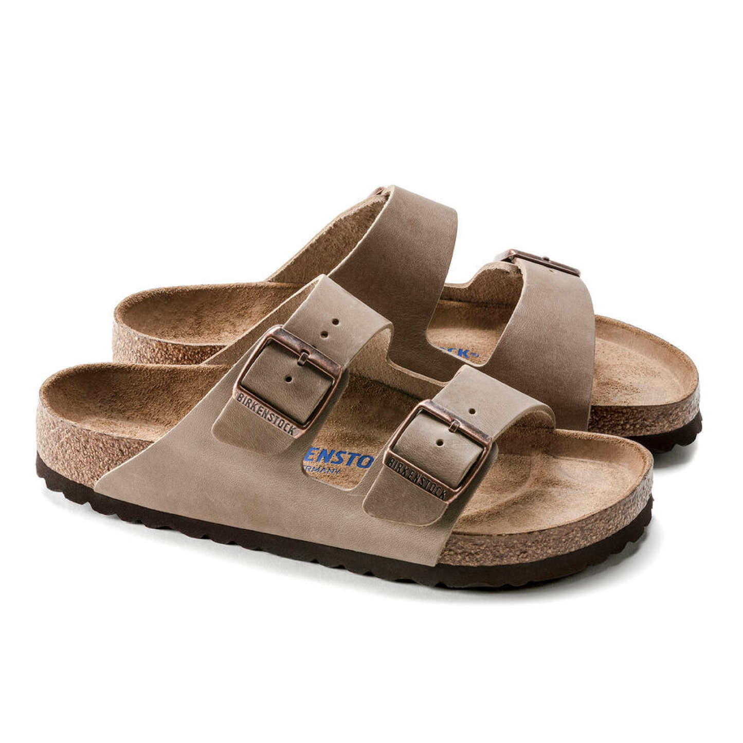 Arizona Soft Footbed Natural Leather Oiled Sandaler, Tabacco Brown