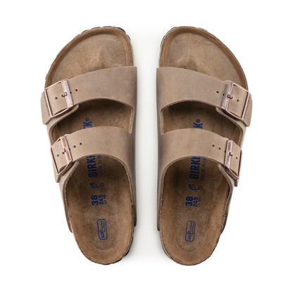 Arizona Soft Footbed Natural Leather Oiled Sandaler, Tabacco Brown