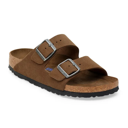 Arizona Soft Footbed Suede Sandaler, Dark Tea