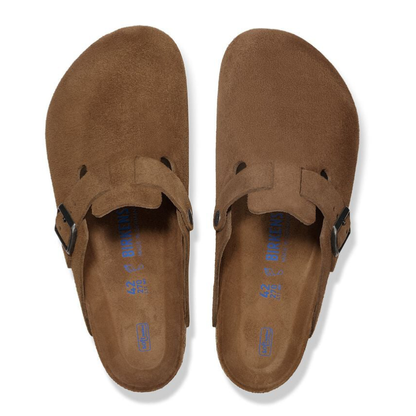Boston Soft Footbed Suede Leather, Dark Tea