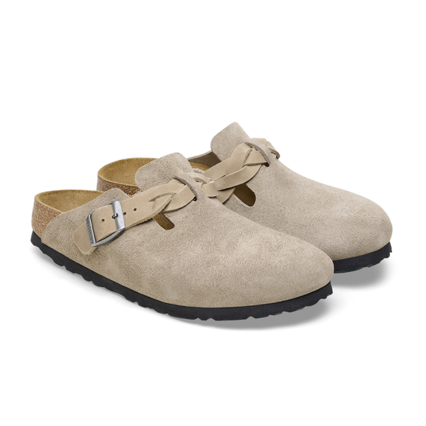 Boston Braided Suede Slippers, Taupe