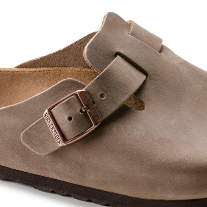Boston Oiled Leather Slippers, Tobacco Brown