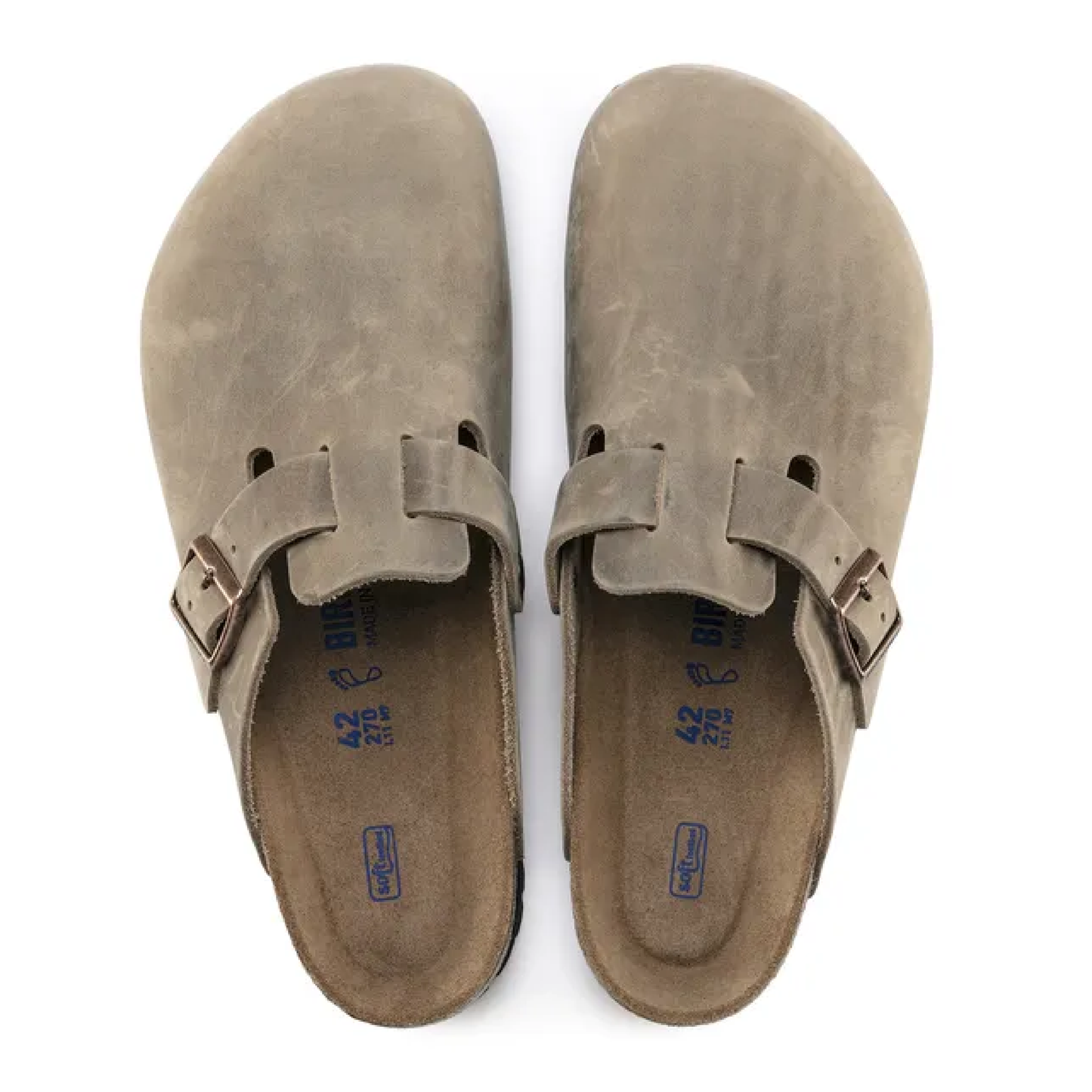 Boston Soft Footbed Natural Leather Oiled Slippers, Tobacco Brown