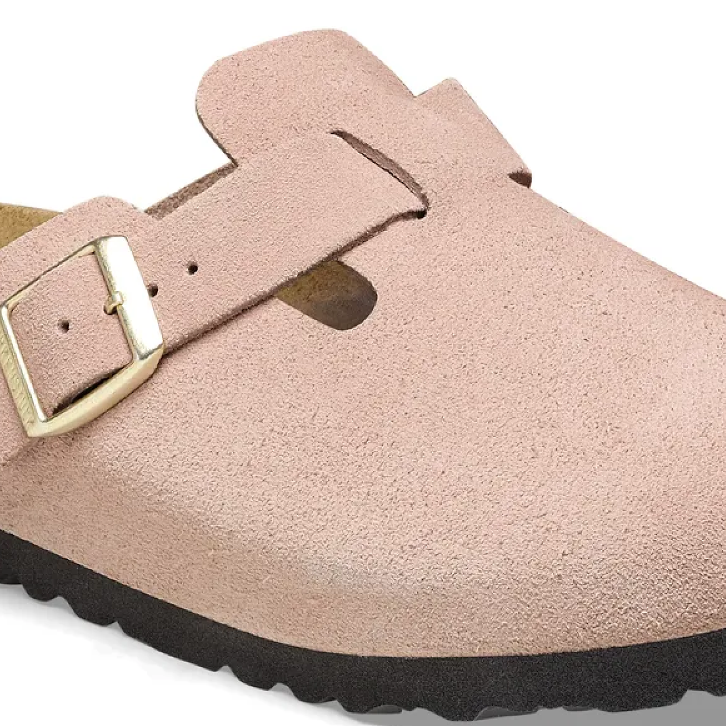Boston Suede Leather Slippers, Light Rose