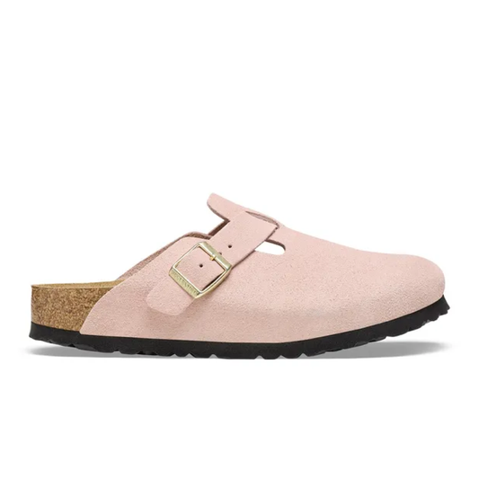 Boston Suede Leather Slippers, Light Rose